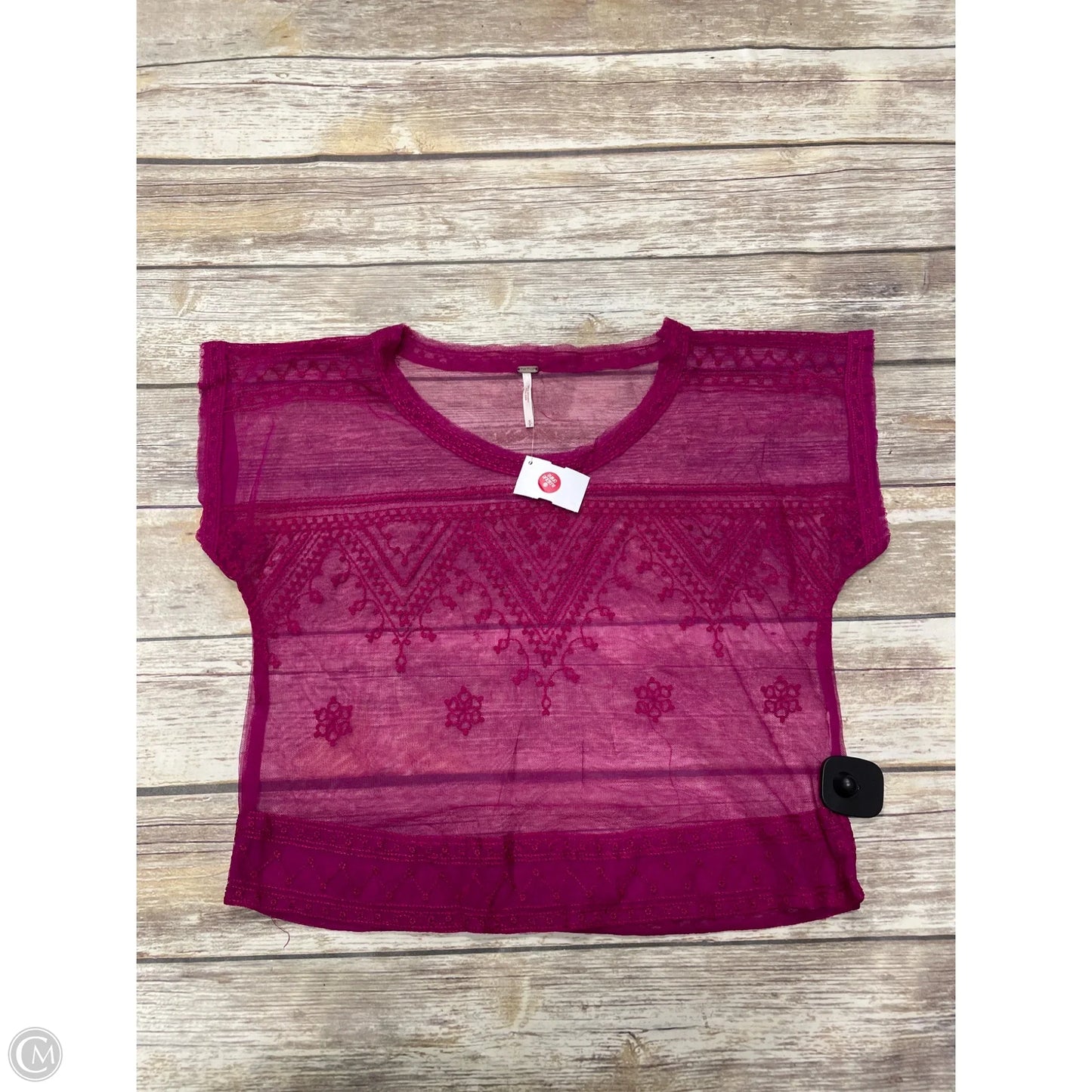 Top Short Sleeve By Free People In Pink, Size: S