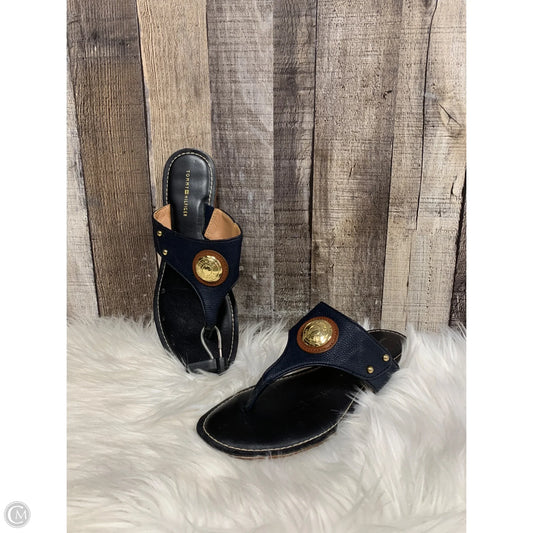 Sandals Flats By Tommy Hilfiger In Navy, Size: 9.5