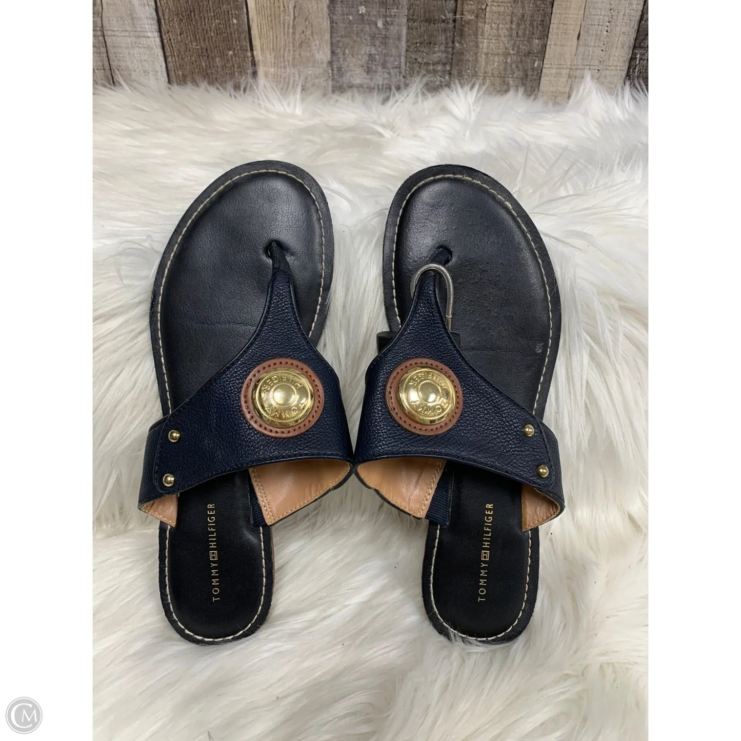Sandals Flats By Tommy Hilfiger In Navy, Size: 9.5