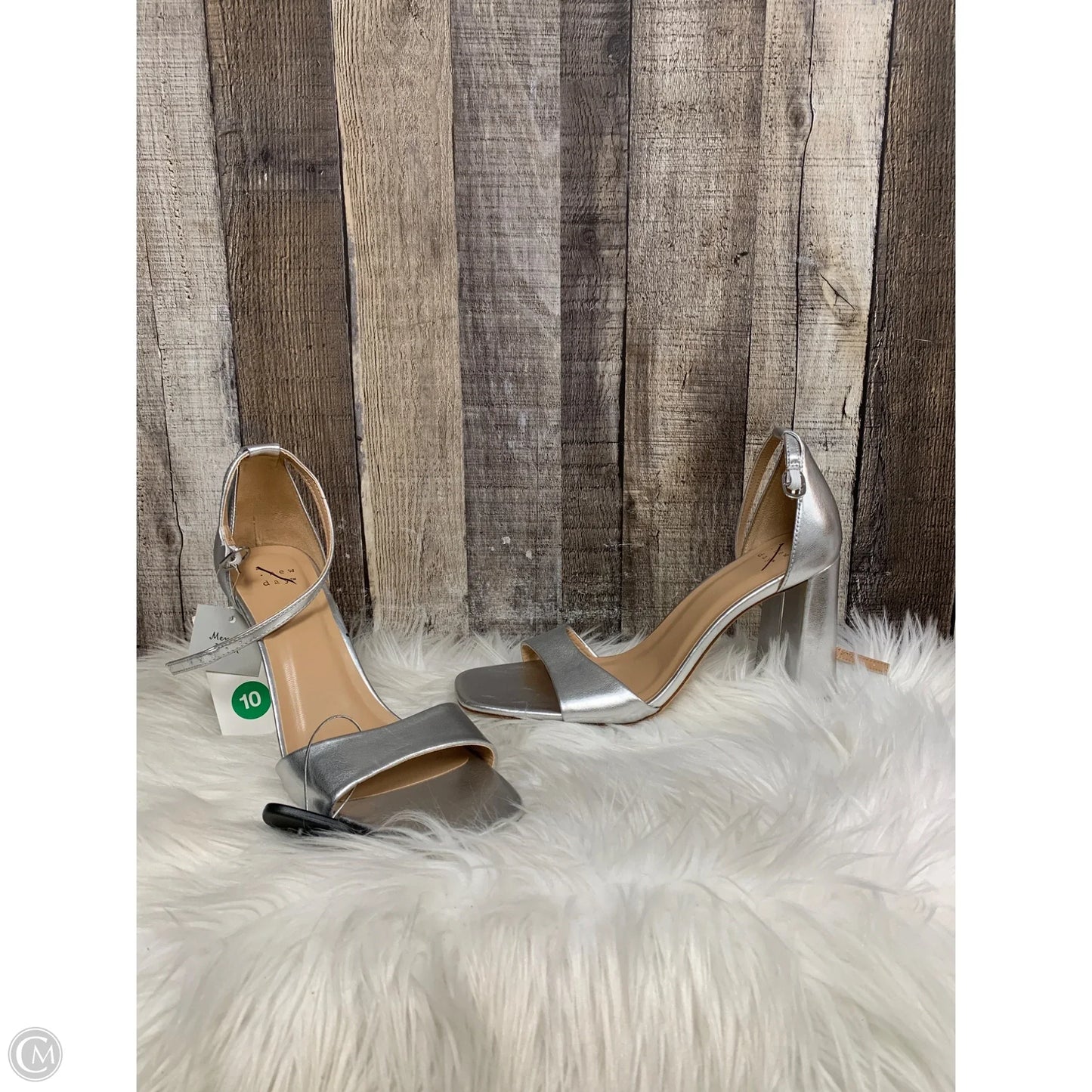 Sandals Heels Block By A New Day In Silver, Size: 10