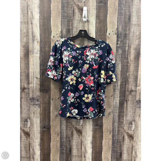 Top Short Sleeve By Liz Claiborne In Floral Print, Size: S