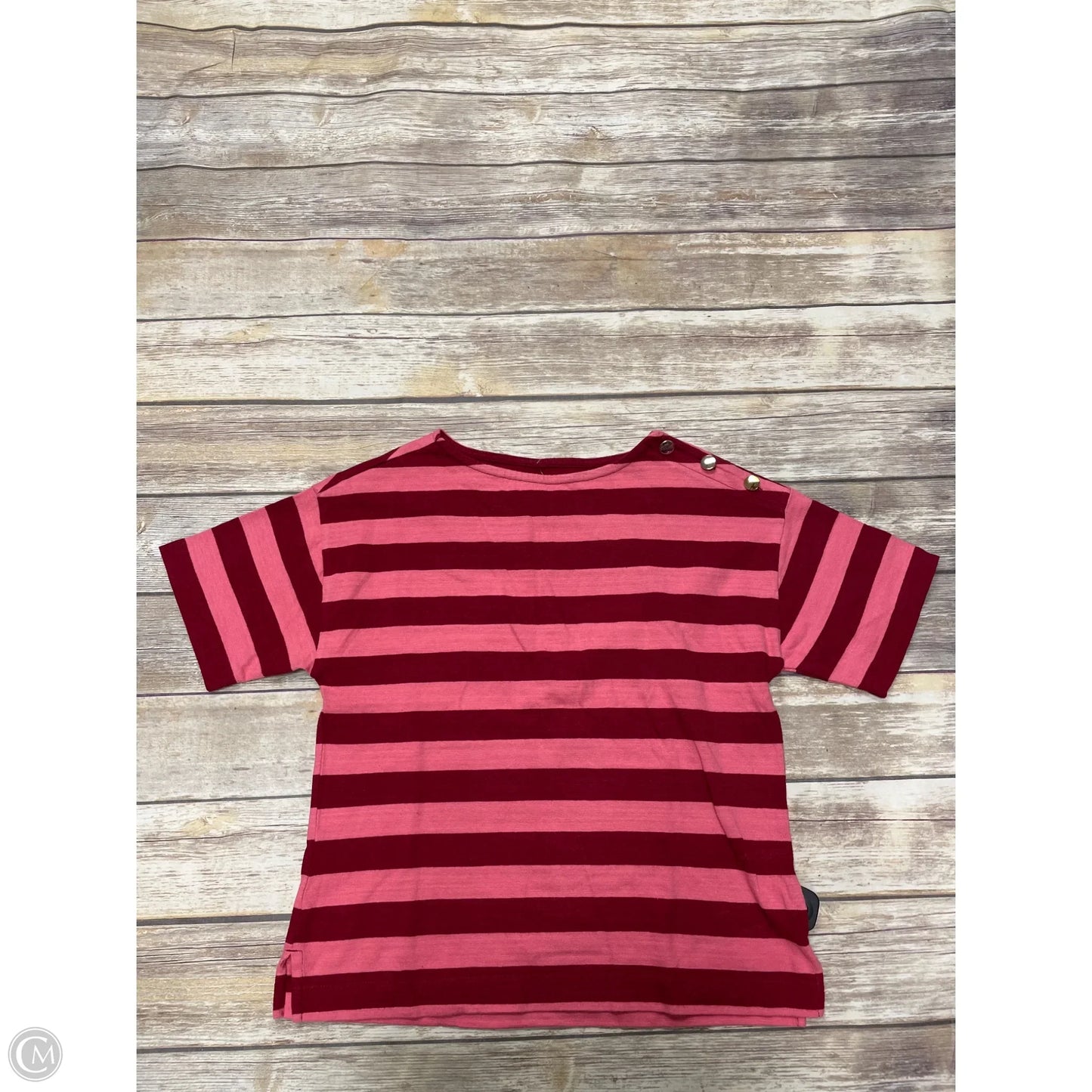 Top Short Sleeve By Loft In Striped Pattern, Size: S