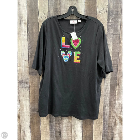 Top Short Sleeve By Quaker Factory In Multi-colored, Size: Xl