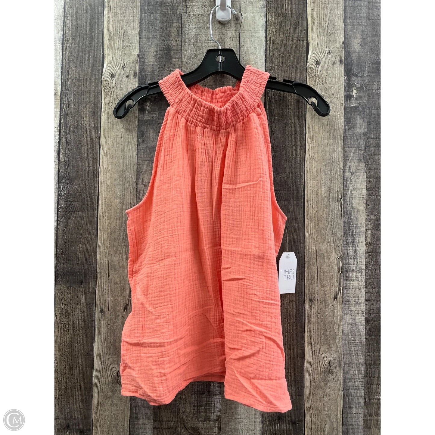 Top Sleeveless By Time And Tru In Peach, Size: M