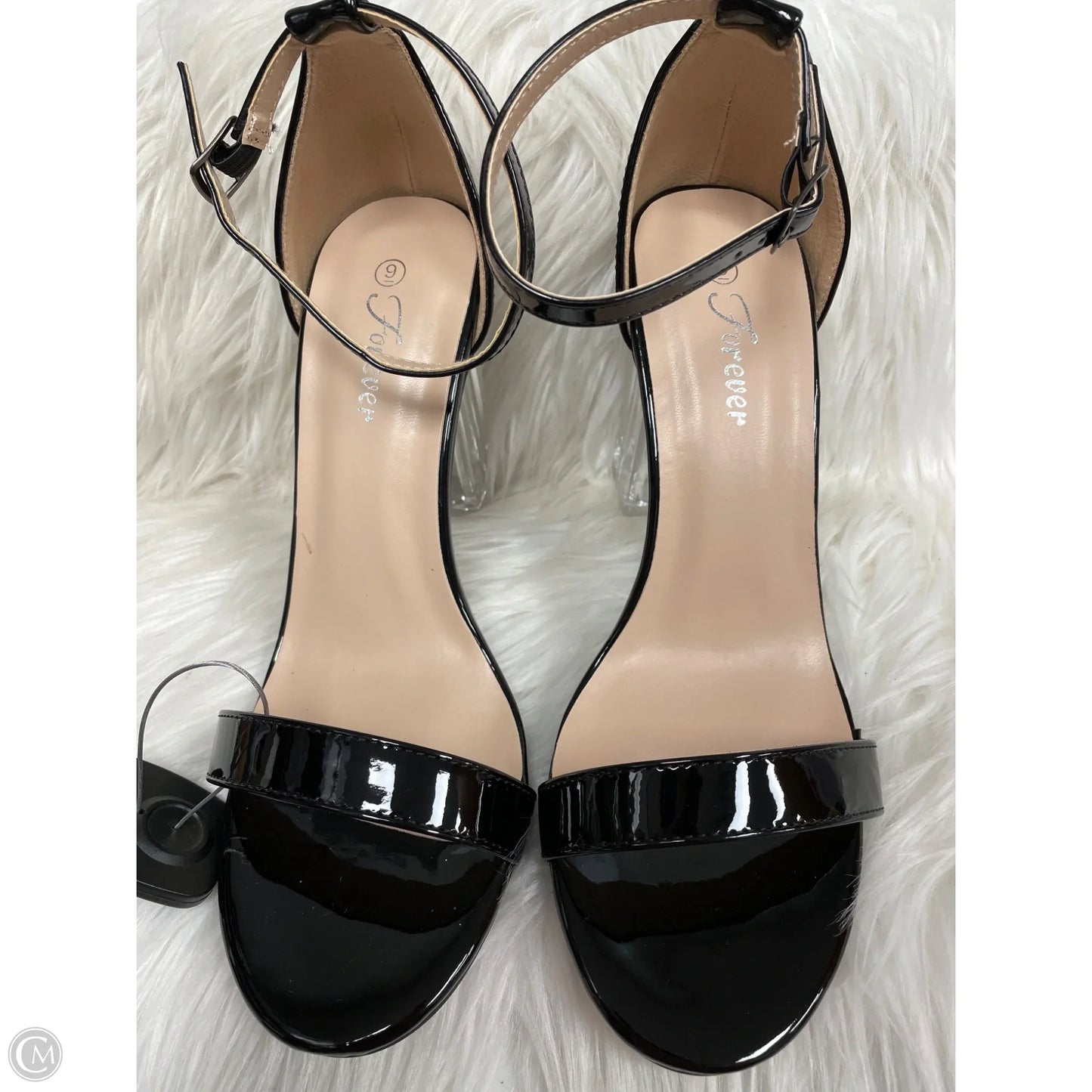 Sandals Heels Block By Forever In Black, Size: 9