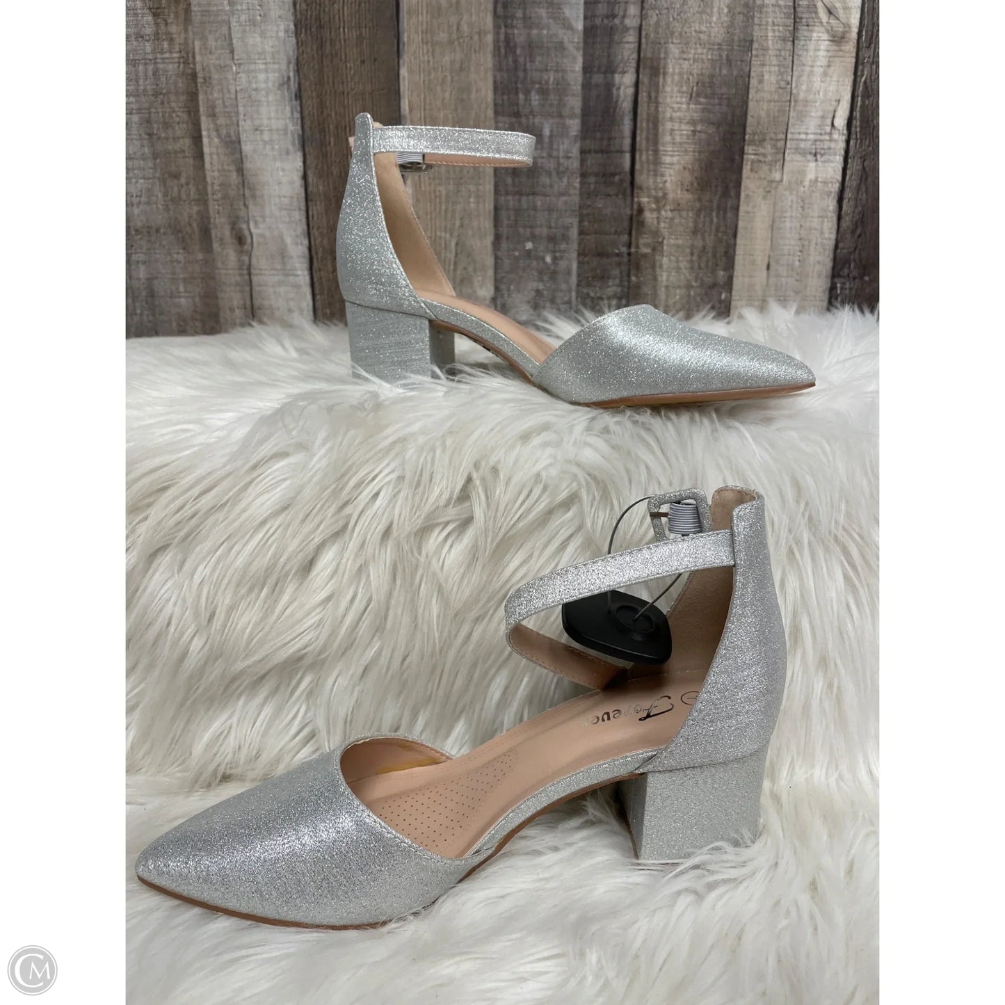 Shoes Heels Block By Forever In Silver, Size: 7