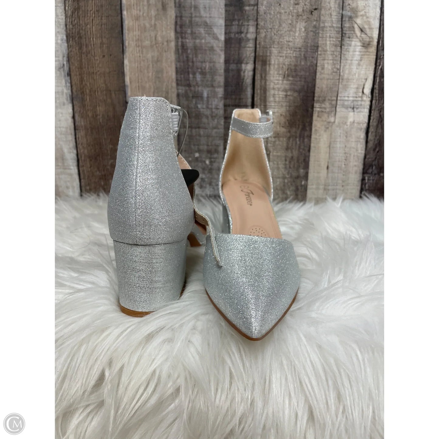 Shoes Heels Block By Forever In Silver, Size: 7