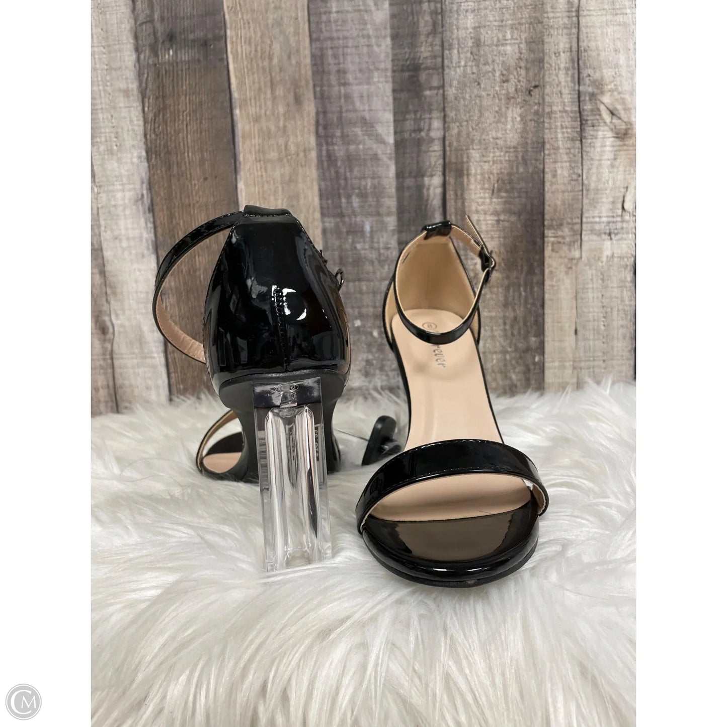 Sandals Heels Block By Forever In Black, Size: 8