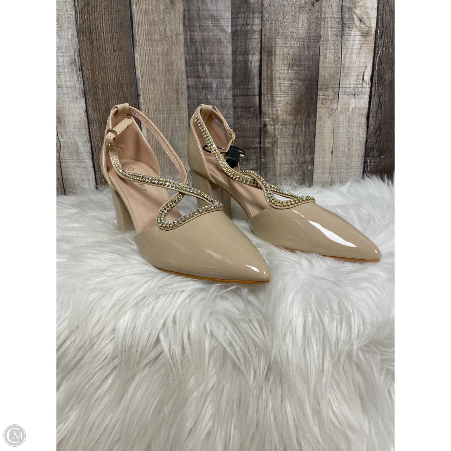 Shoes Heels Block By Forever In Beige, Size: 7.5