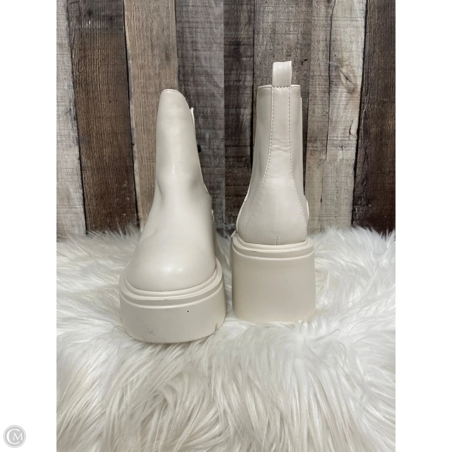 Boots Ankle Heels By Top Moda In Ivory, Size: 7