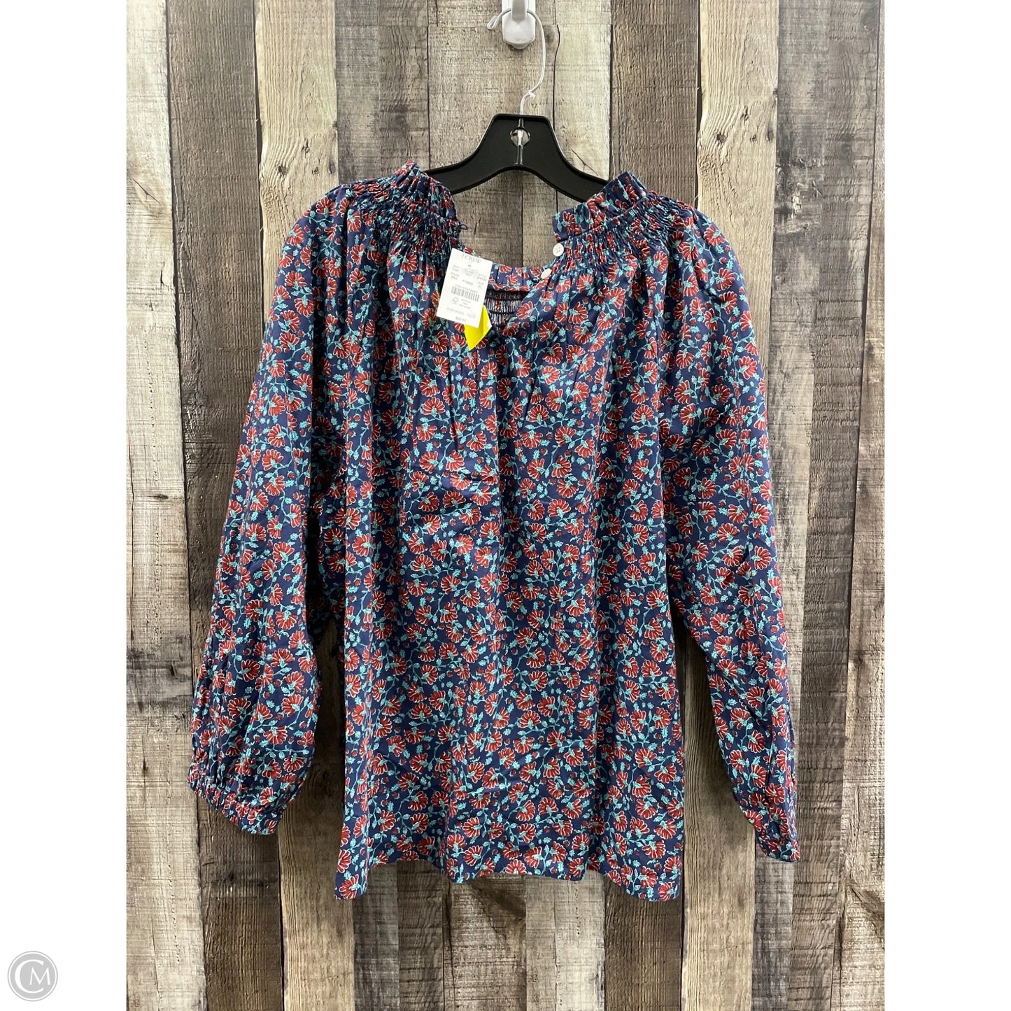 Top Long Sleeve By J. Crew In Floral Print, Size: Xl