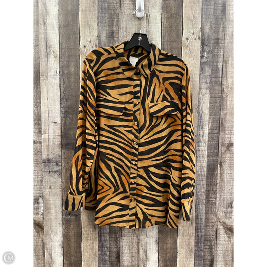 Top Long Sleeve By Choices In Animal Print, Size: L