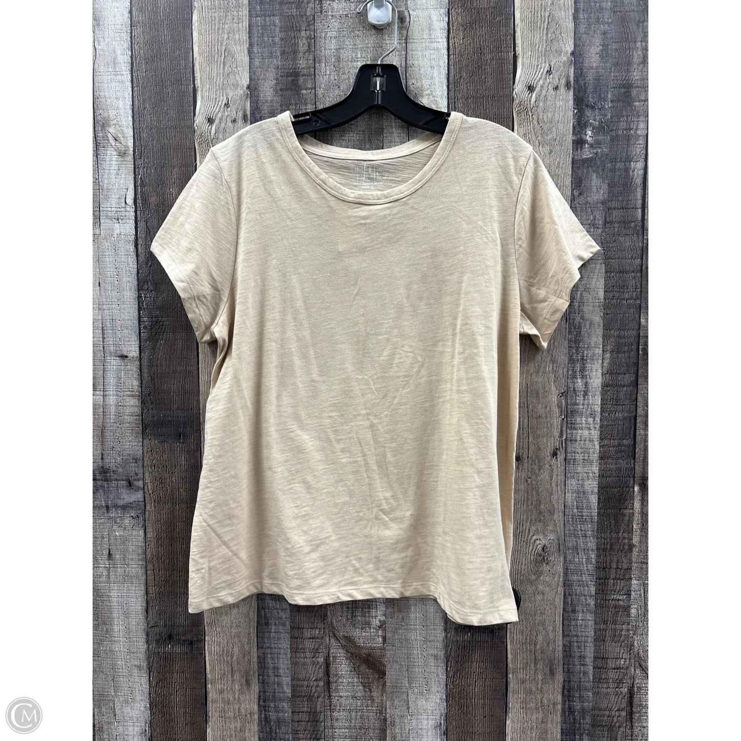 Top Short Sleeve By Time And Tru In Tan, Size: L