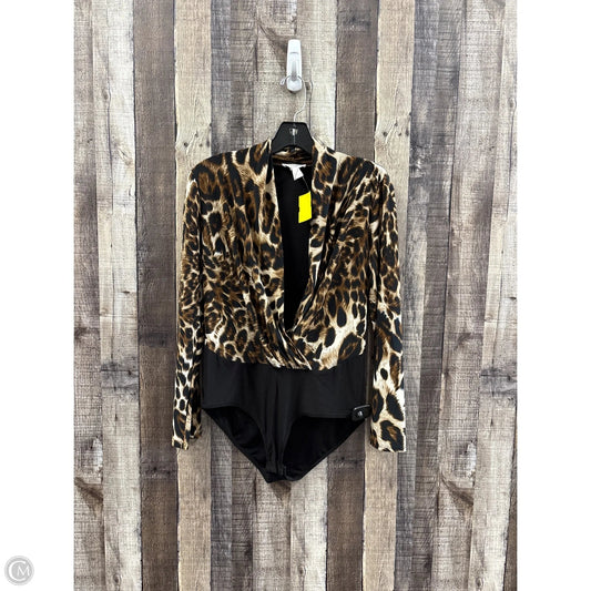 Bodysuit By Body Central In Animal Print, Size: L