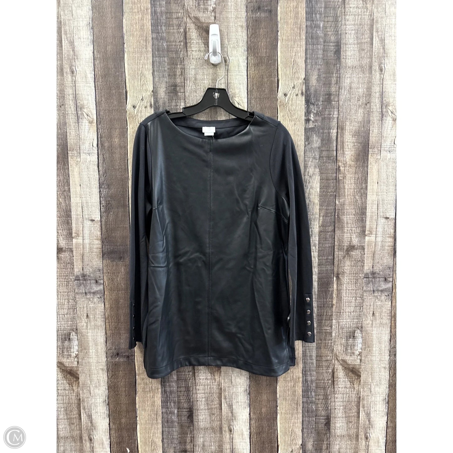 Top Long Sleeve By Chicos In Black, Size: M