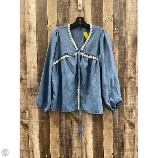 Top Long Sleeve By Dazy In Blue, Size: L