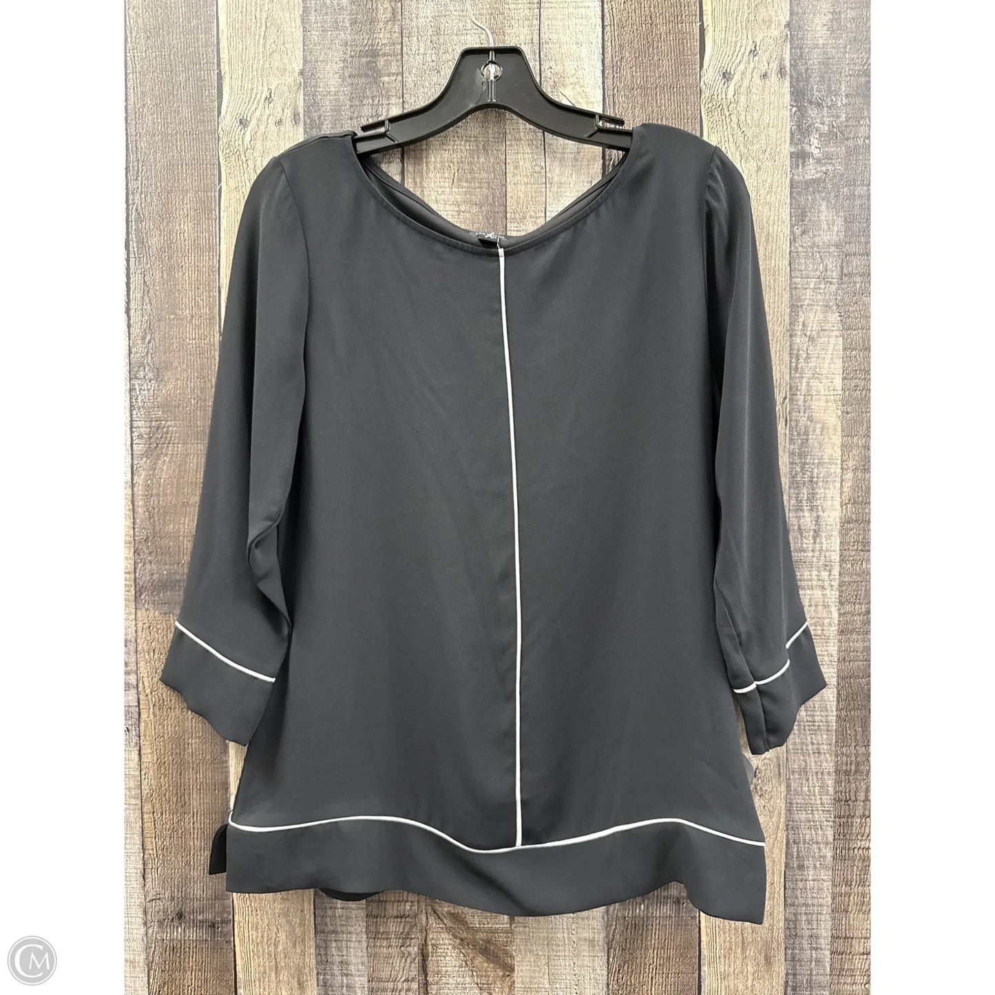 Top 3/4 Sleeve By Ann Taylor In Black & White, Size: S