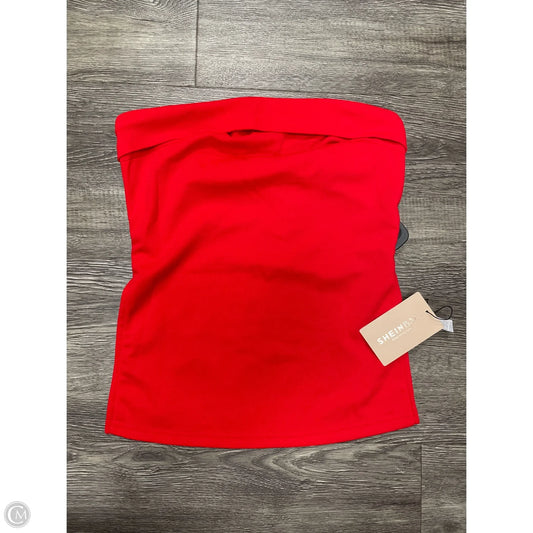 Top Sleeveless By Shein In Red, Size: S