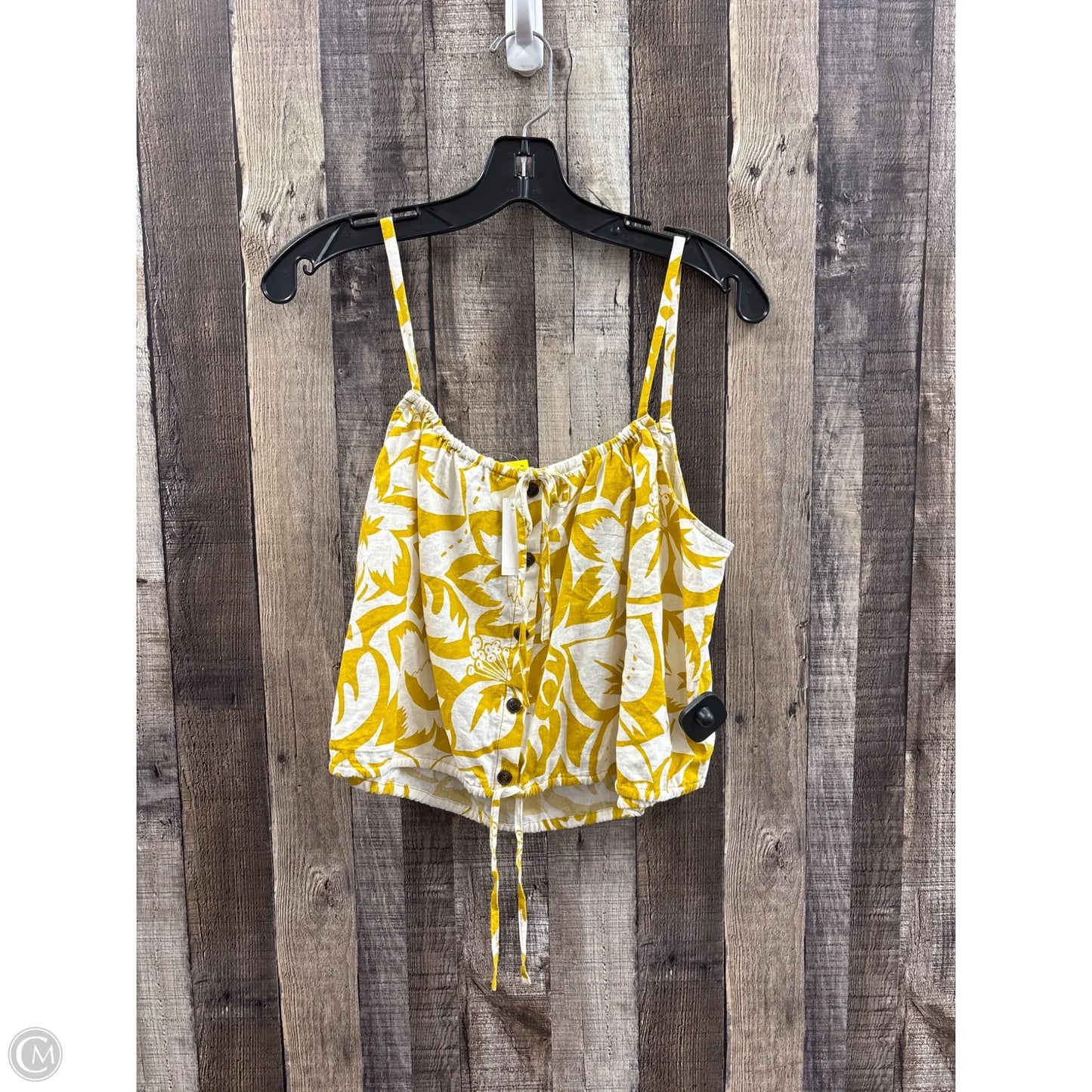 Top Sleeveless By Madewell In Gold & White, Size: M