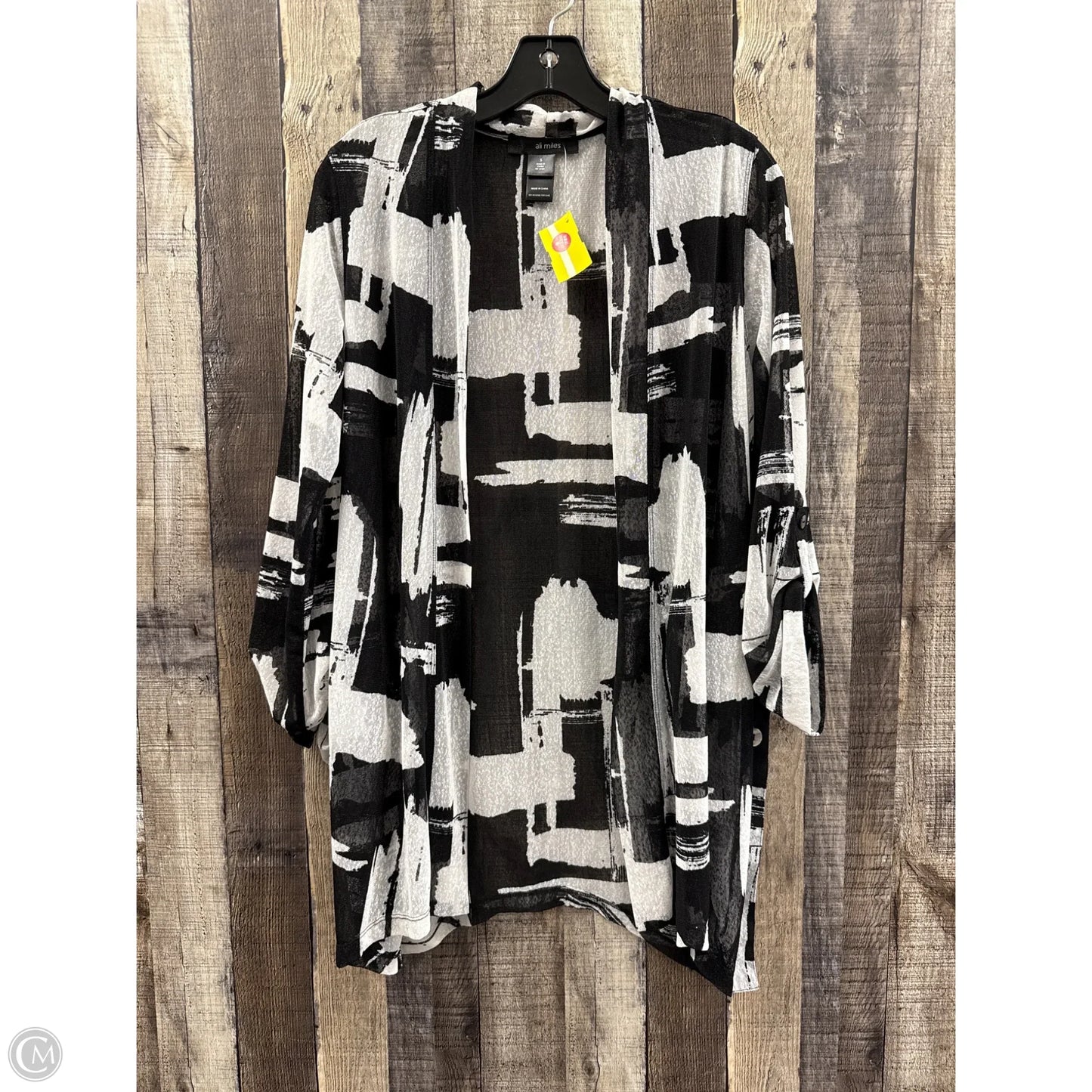 Cardigan By Ali Miles In Black & White, Size: S