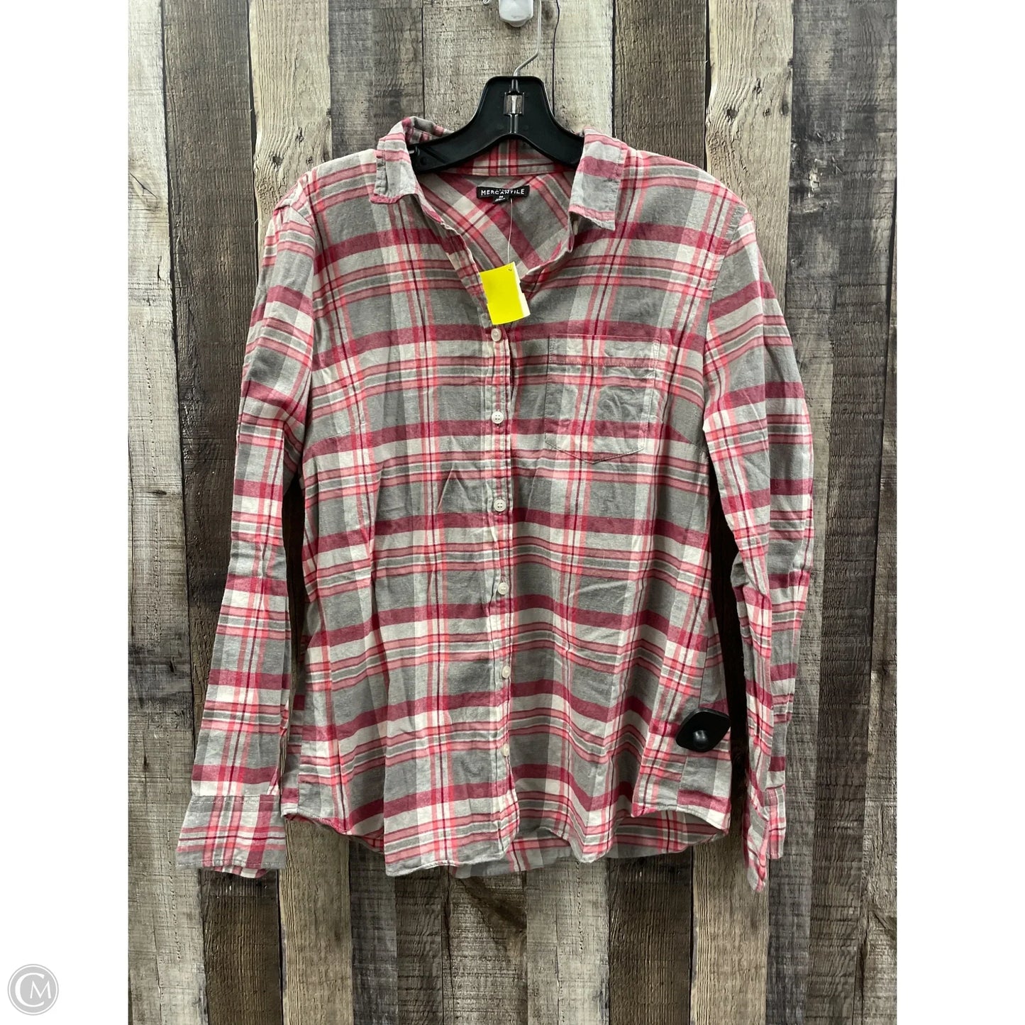 Top Long Sleeve By J. Crew In Plaid Pattern, Size: M