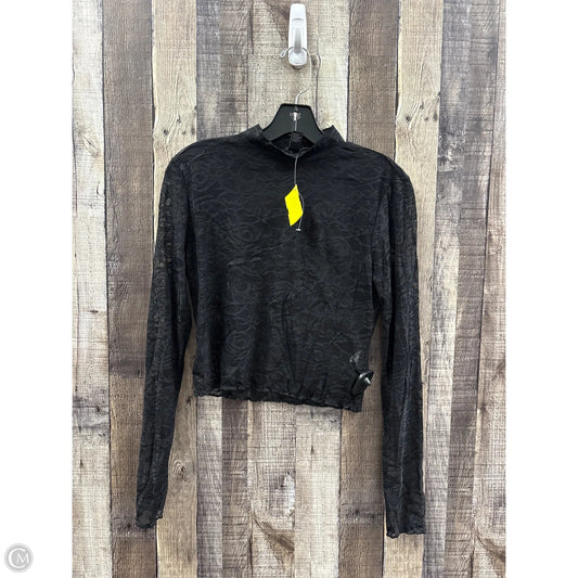 Top Long Sleeve By Forever 21 In Black, Size: M