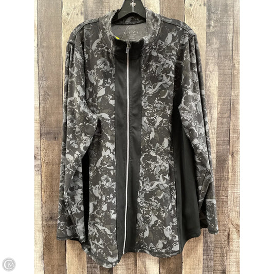 Athletic Jacket By Livi Active In Black & Grey, Size: 3x