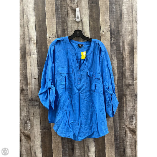 Top 3/4 Sleeve By Torrid In Blue, Size: 3x
