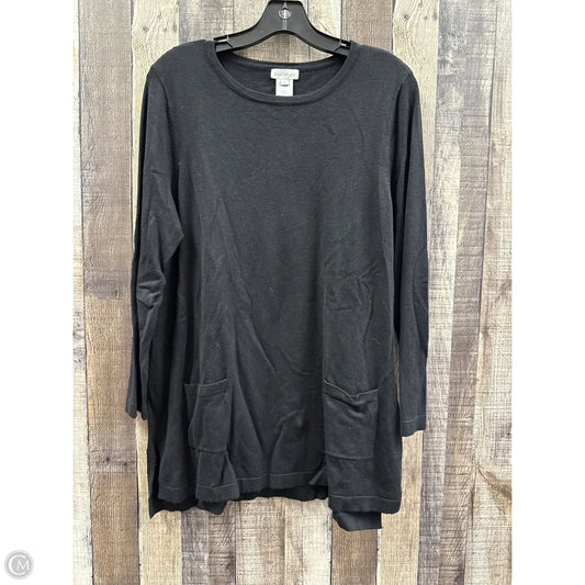 Tunic Long Sleeve By Multiples In Black, Size: L