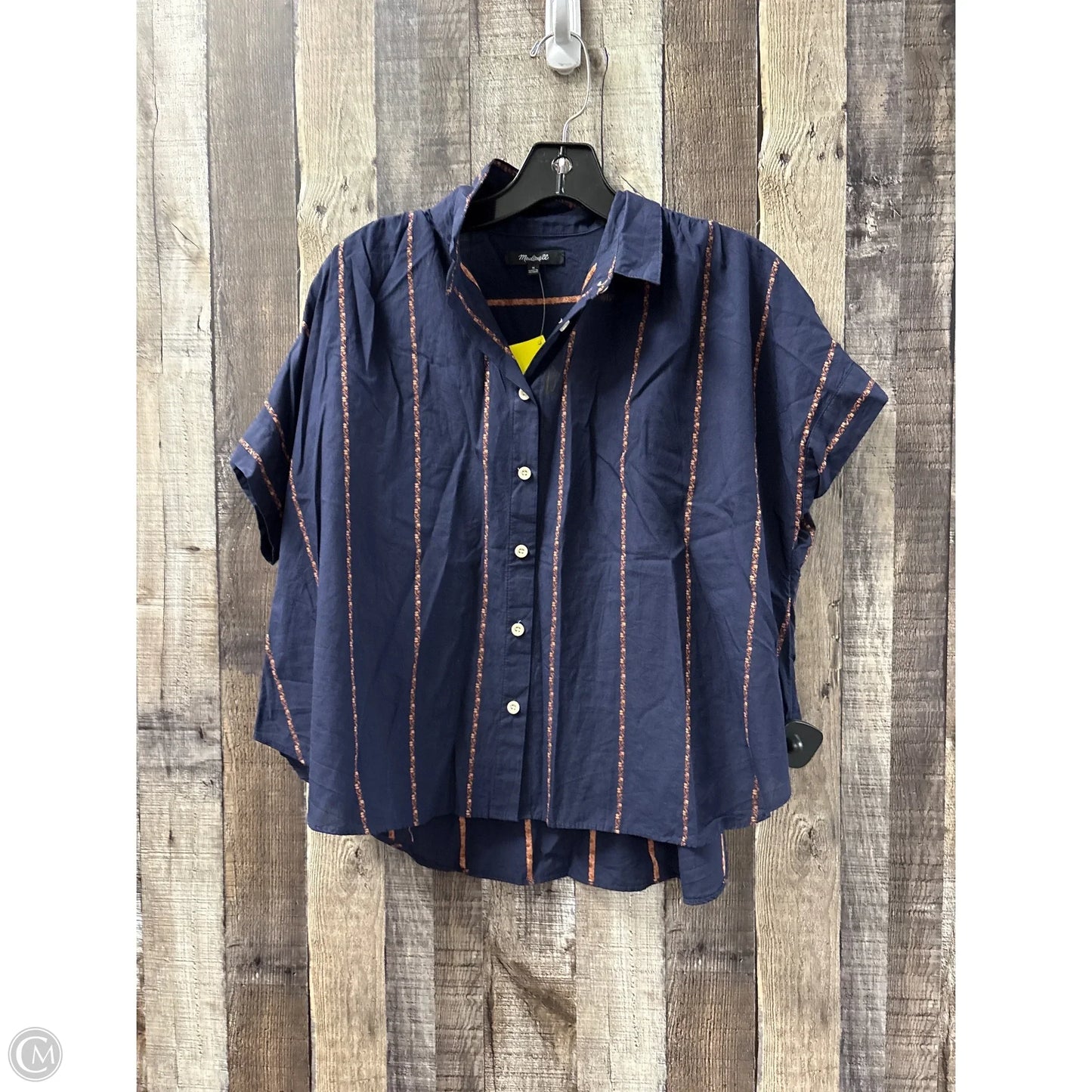 Top Short Sleeve By Madewell In Navy, Size: M