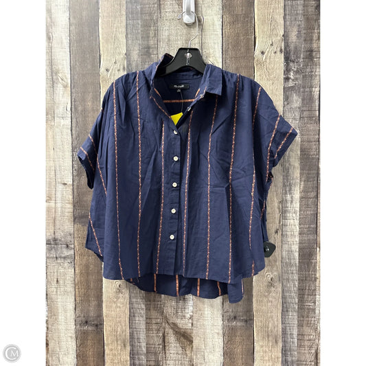 Top Short Sleeve By Madewell In Navy, Size: M