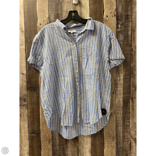 Top Short Sleeve By Madewell In Striped Pattern, Size: M
