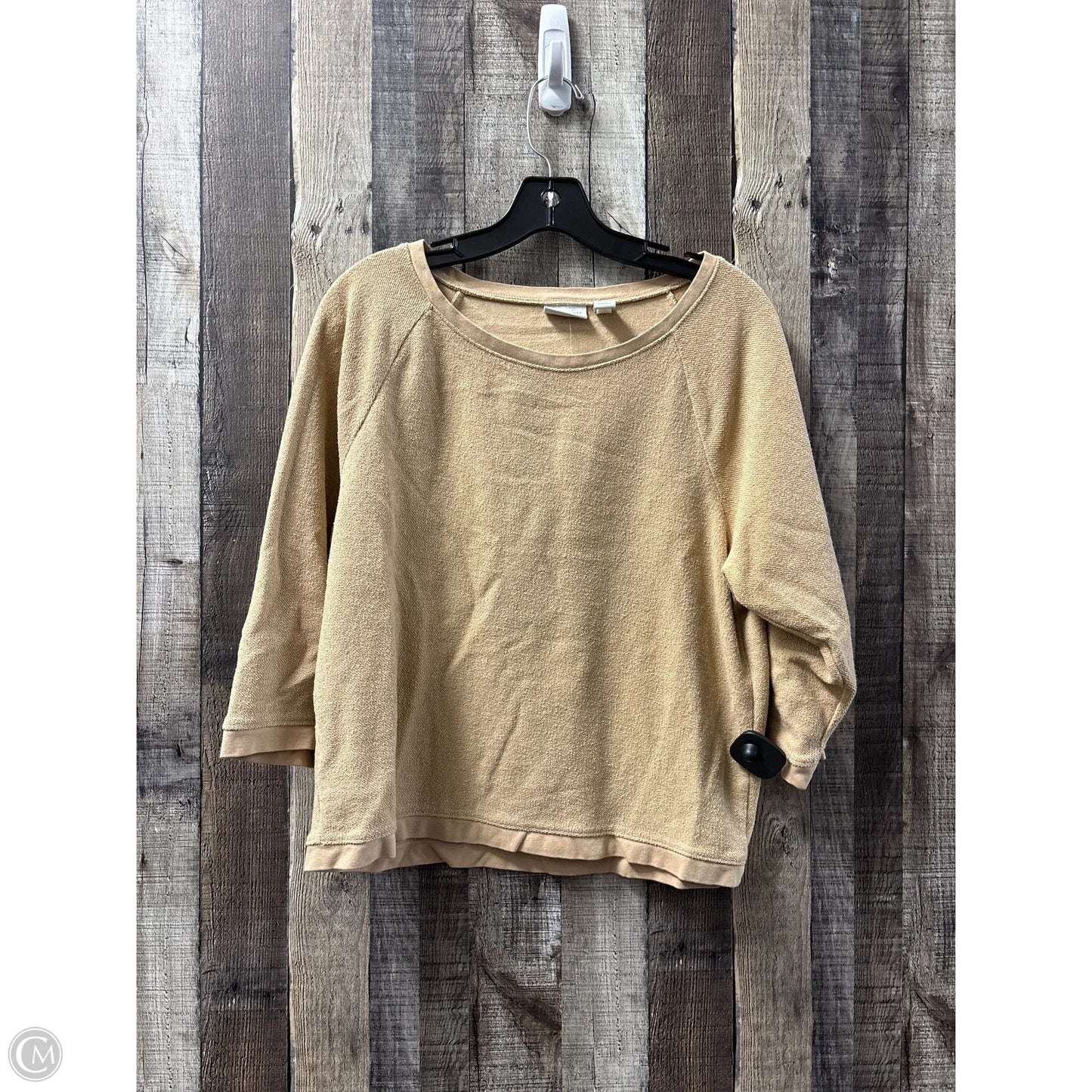 Top Short Sleeve By Zenergy By Chicos In Tan, Size: S