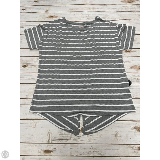 Tunic Short Sleeve By Chicos In Grey & White, Size: L
