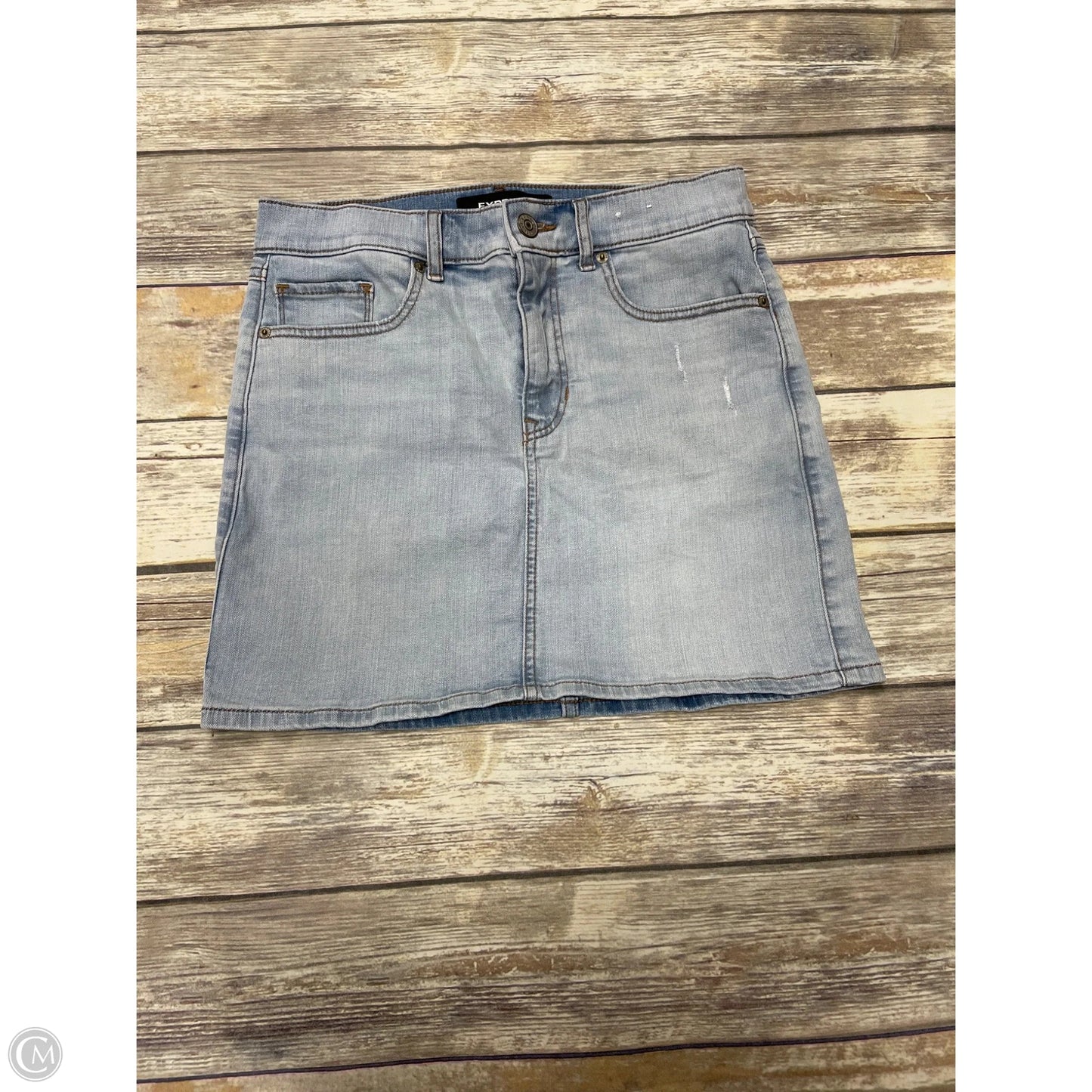 Skirt Mini & Short By Express In Blue Denim, Size: 4