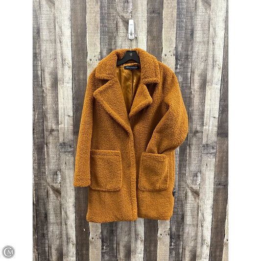 Coat Faux Fur & Sherpa By French Connection In Bronze, Size: S