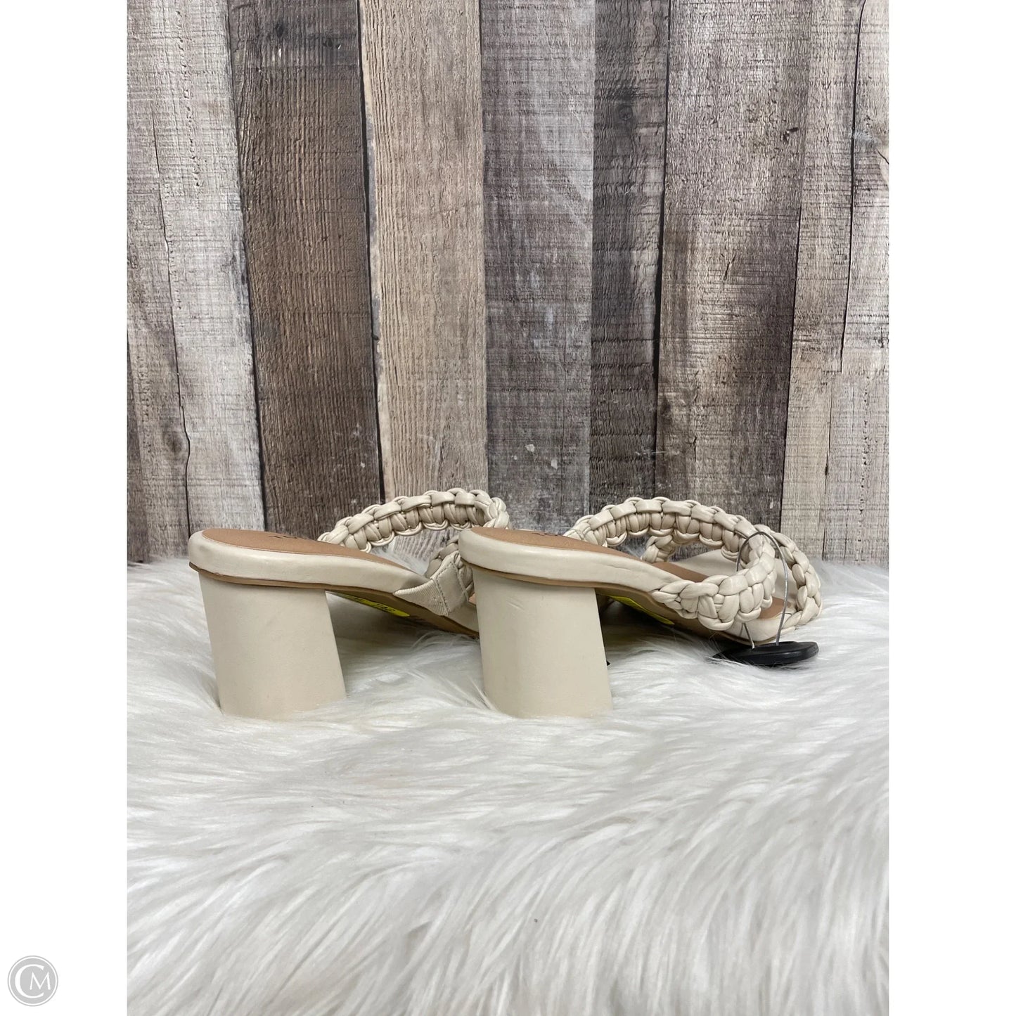 Sandals Heels Block By Torrid In Ivory, Size: 10