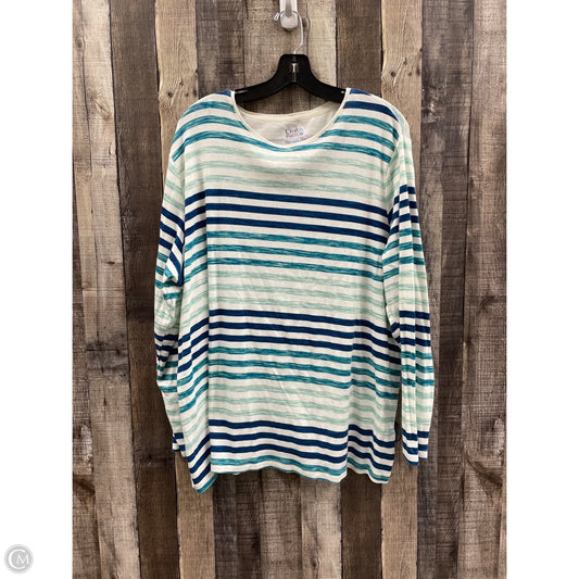Top Long Sleeve By Croft And Barrow In Blue & Green, Size: 3x