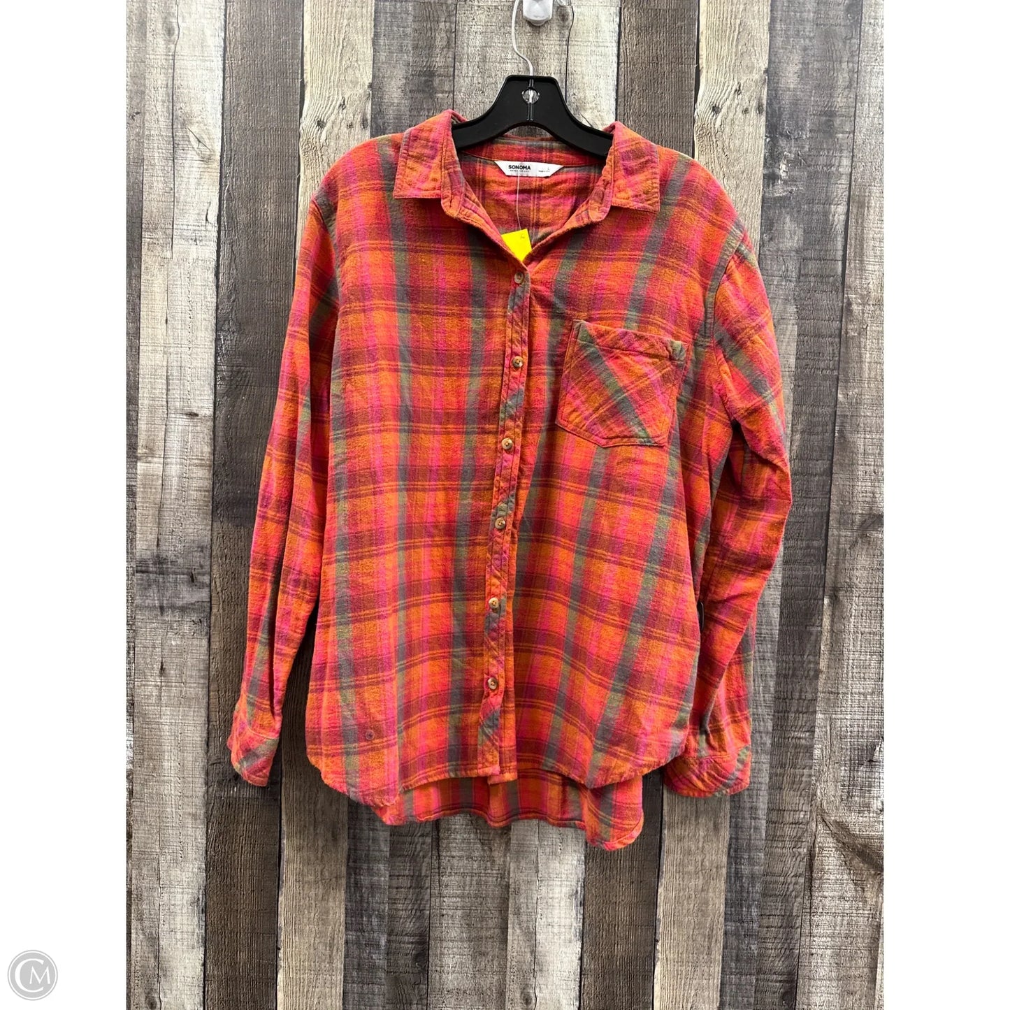 Top Long Sleeve By Sonoma In Orange, Size: L