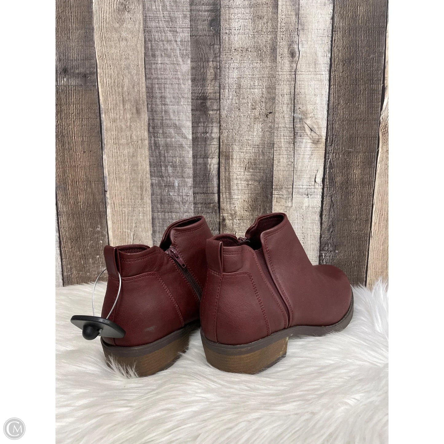 Boots Ankle Heels By Lane Bryant In Maroon, Size: 11