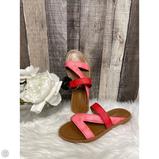 Sandals Designer By Coach In Pink, Size: 6.5