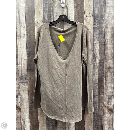 Top Long Sleeve By Project Social Tee In Brown, Size: L