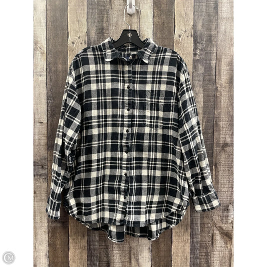 Top Long Sleeve By Gap In Black & Cream, Size: L