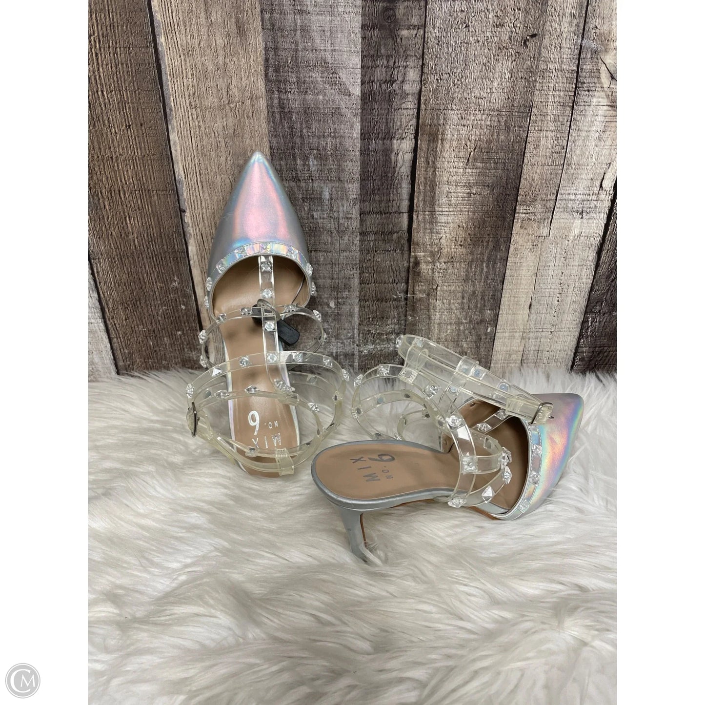 Shoes Heels Stiletto By Mix No 6 In Grey, Size: 8