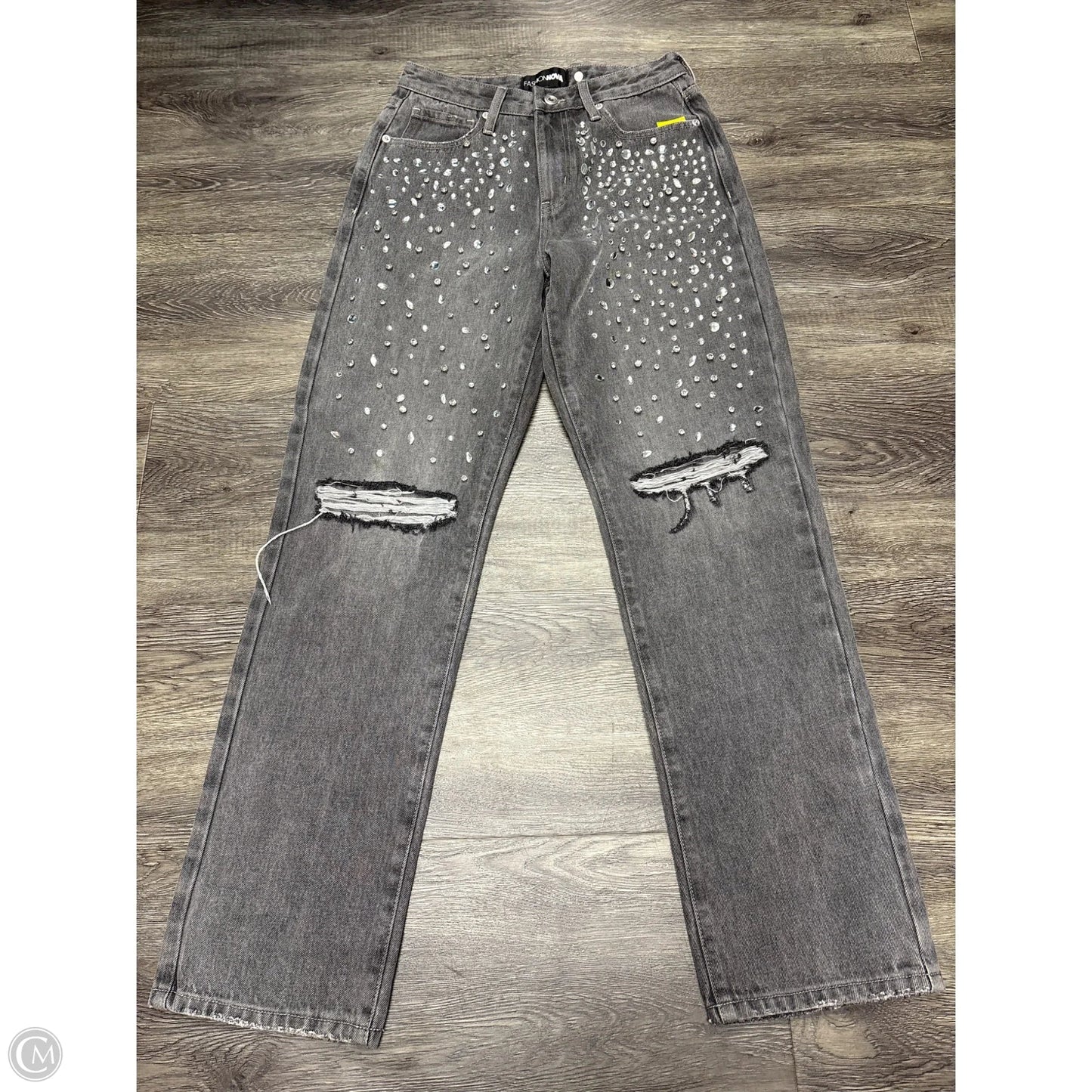 Jeans Straight By Fashion Nova In Grey Denim, Size: 4