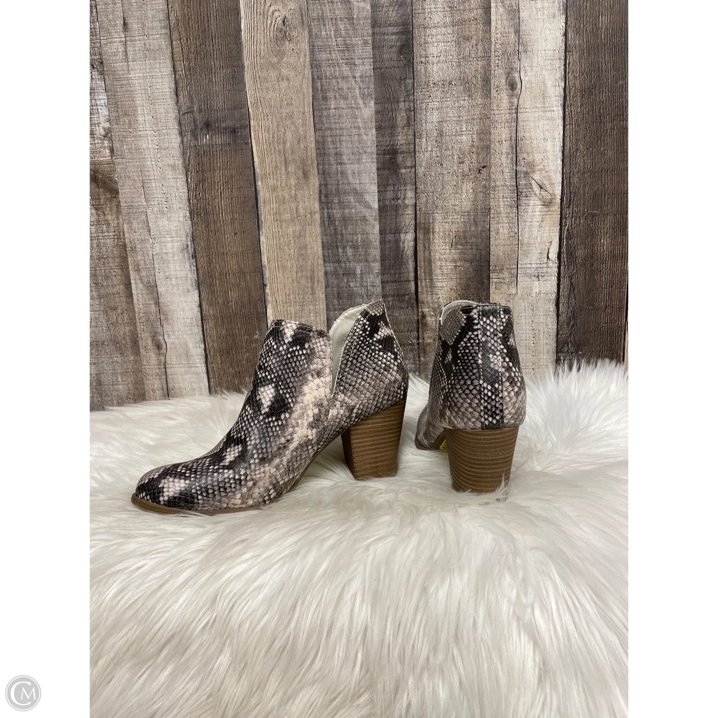 Boots Ankle Heels By Fergalicious In Snakeskin Print, Size: 9