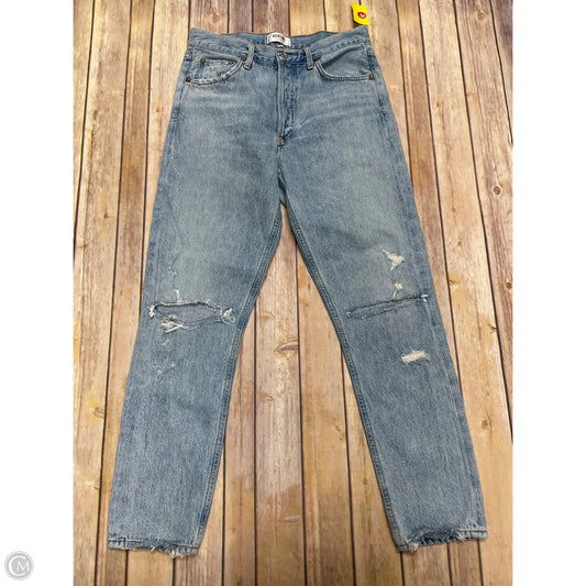 Jeans Straight By Agolde In Blue Denim, Size: 4