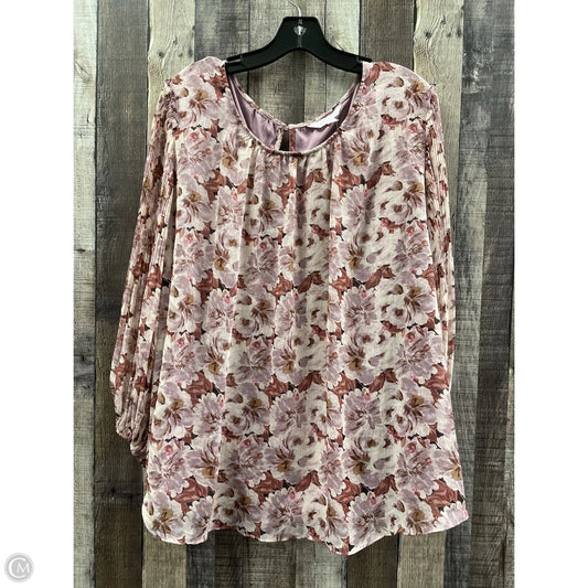 Top Long Sleeve By Lc Lauren Conrad In Floral Print, Size: 2x