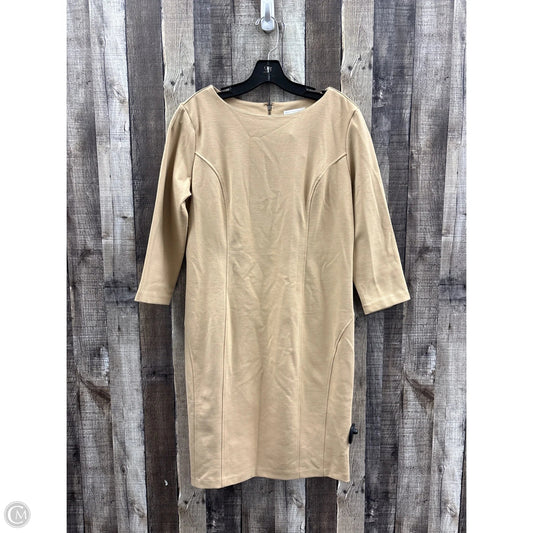 Dress Casual Midi By New York And Co In Tan, Size: L