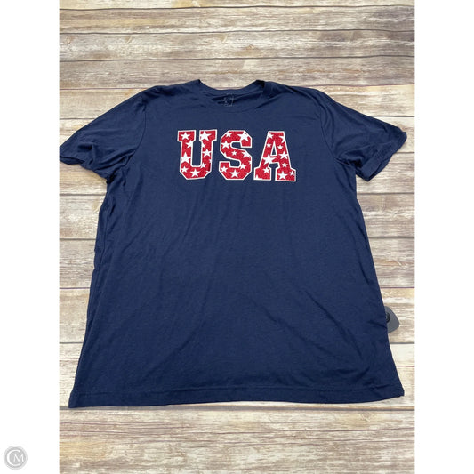 Top Short Sleeve By Texas True Threads In Blue, Size: 2x